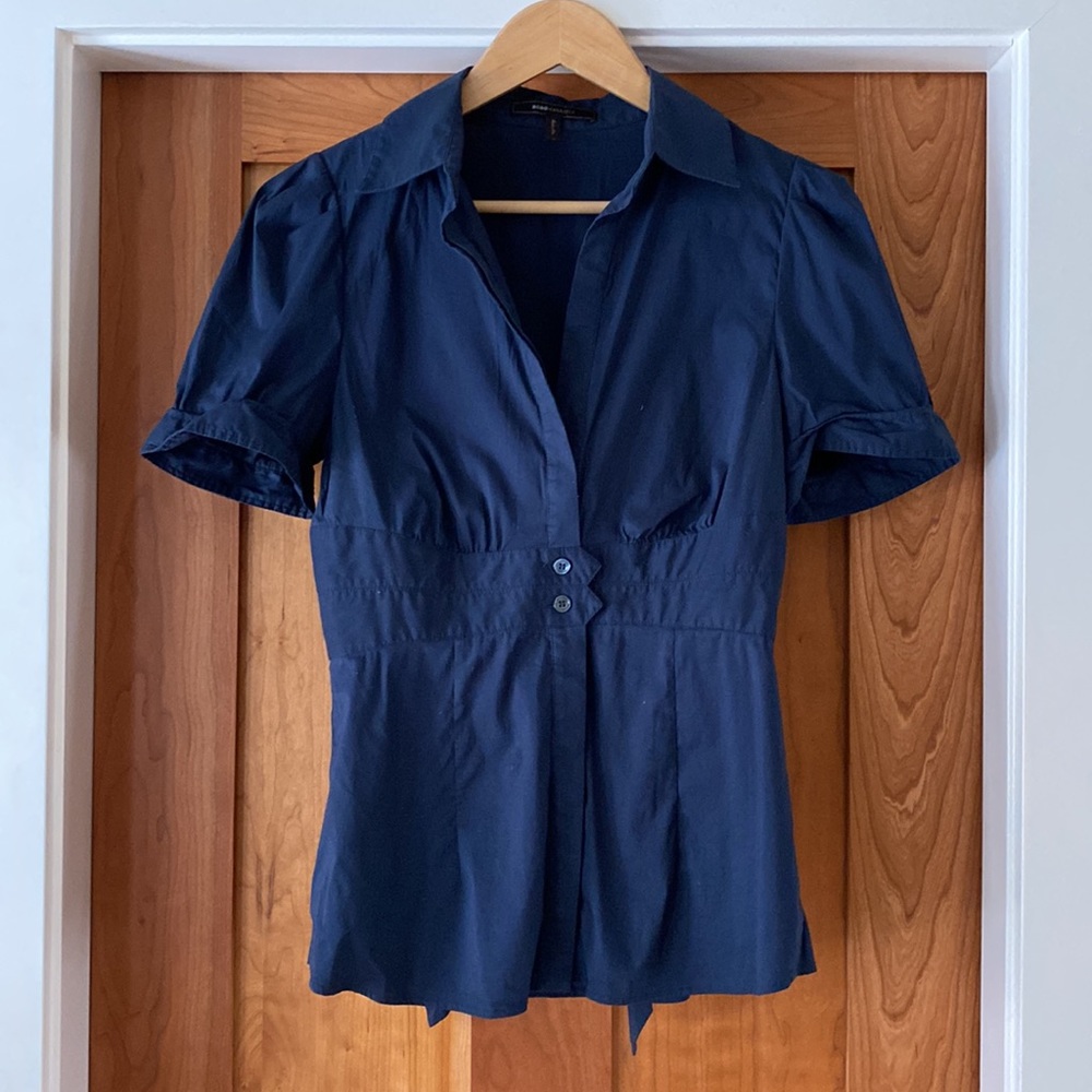 BCBGMaxAzria Navy Blouse